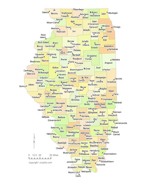 Illinois Map Of Counties Printable