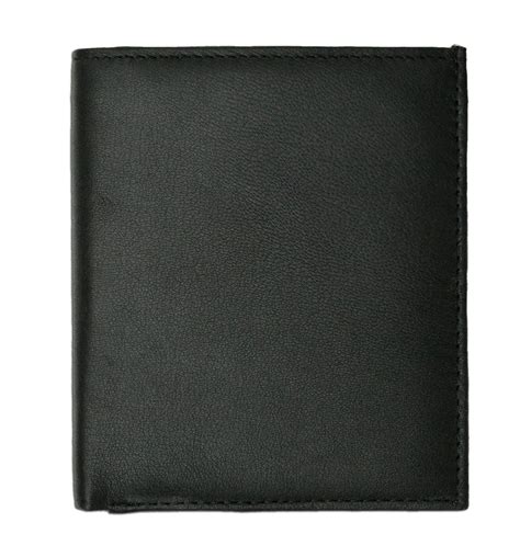 New Premium Lambskin Leather Bifold Hipster Credit Card Wallet Black