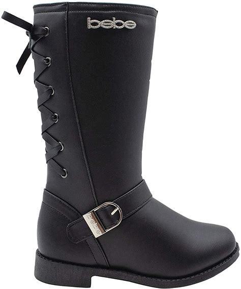 Bebe Bebe Girls Big Kid Slip On Tall Riding Boots With Lace Up Back
