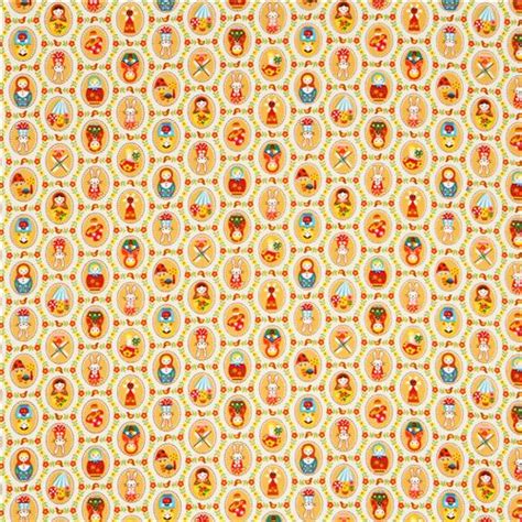 Off White Oxford Matryoshka Fabric By Cosmo From Japan Modes4u