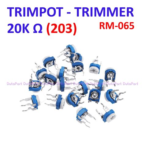 Jual 20k Ohm 203 Trimpot Trimmer Rm 065 Rm065 Vr Variable Resistor
