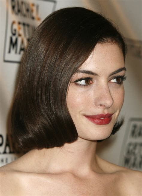 Anne Hathaway Brown Full Lace Medium Length Straight Human