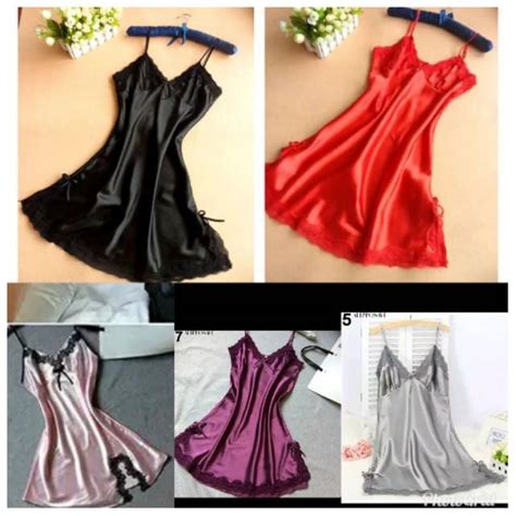 Sexy Lingerie Sleepwear Womens Silk Robe Dress Baju Tidur Wanita Baju