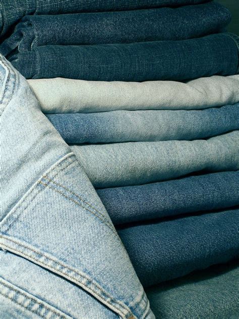 Denim Blue Jeans Stock Image Image Of Clothing Folded 338583