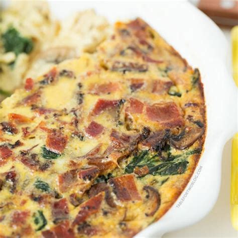 Crustless Bacon Spinach And Mushroom Quiche Table For Two By Julie