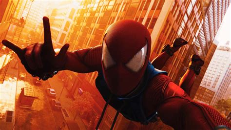 Spider Man Ps4 Scarlet Suit Selfie 4k Ultra 高清壁纸 桌面背景 3840x2160