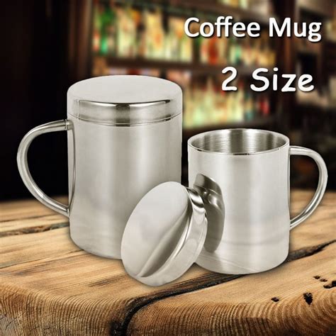 Stainless Steel Cup Lid Handle Cup Coffee Mug Insulated Coffee Cup Durable Drinking Cup With Lid