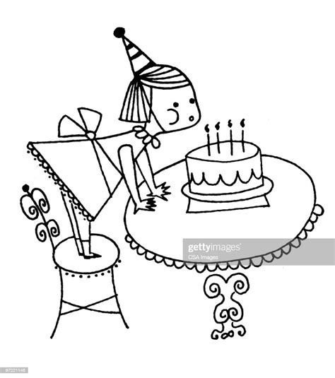 Girl Blowing Out Candles Illustration Getty Images