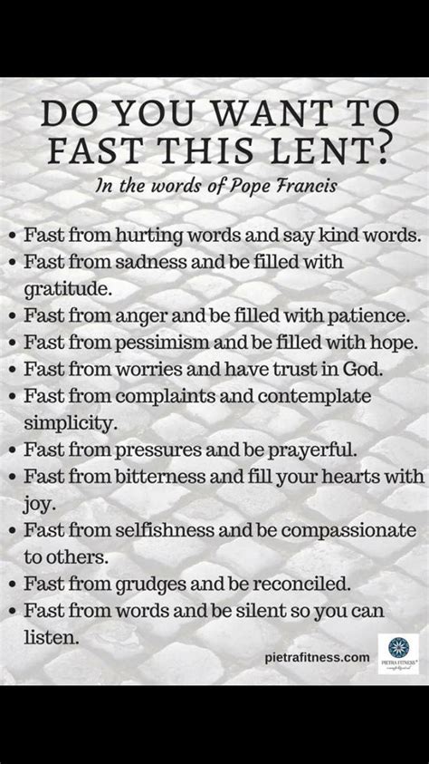 Lent Popefrancis Lent Prayers Lent Fast And Pray