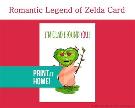 Printable Legend Of Zelda Romantic Card I Found You Etsy Romantic