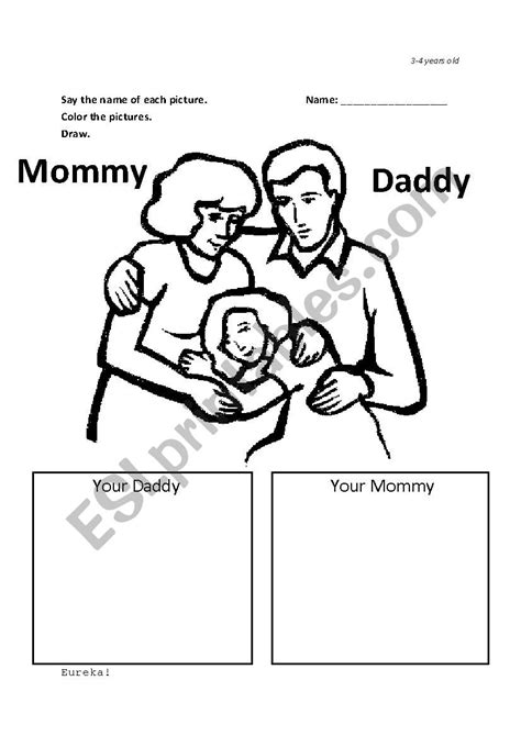 Mommy And Daddy Kinder Worksheet Esl Worksheet By Hodizzle