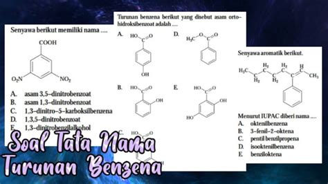 Soal Tata Nama Turunan Benzena Youtube