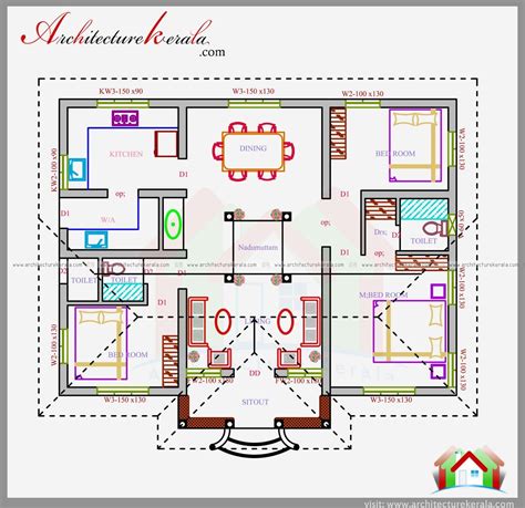 3 Bedroom House Plan In 1200 Square Feet Eith Nalukettu Style House