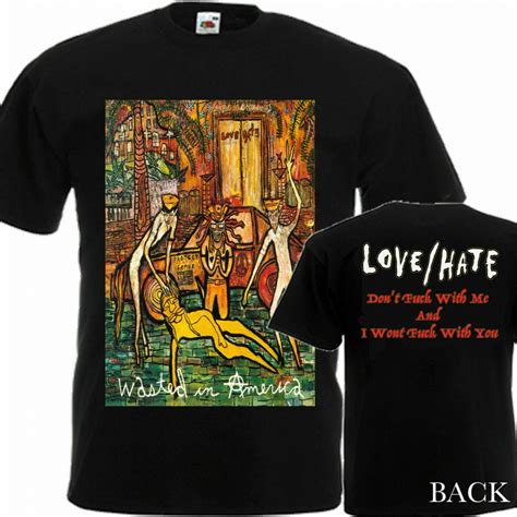 Lovehate Wasted In America American Hard Rock Band T Shirt