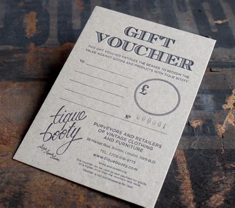 Printable gift voucher for you. Gift voucher on 700 micron board | www.tiquebooty.com ...