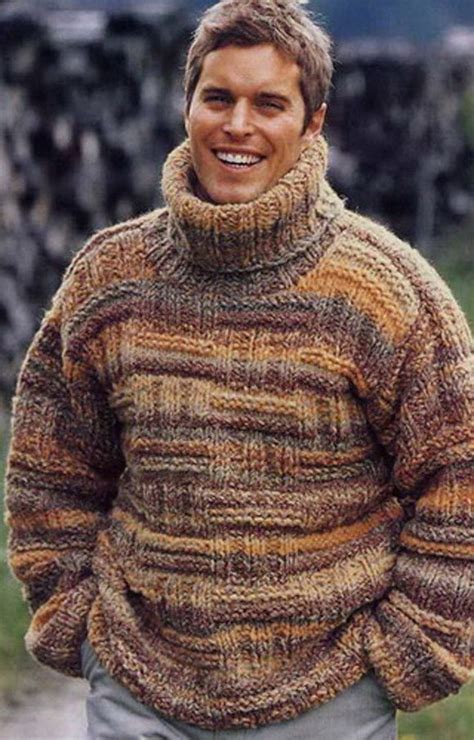 Made To Order Sweater Turtleneck Men Hand Knitted Sweater Cardigan