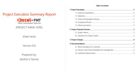 Executive Summary Project Status Report Template Best Template Ideas