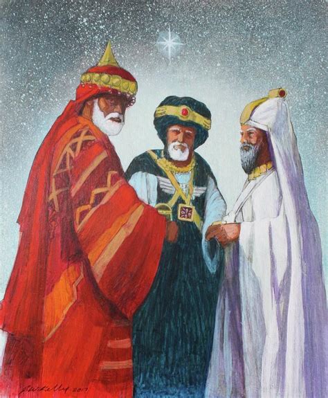 Three Wise Men Painting By J W Kelly Pixels