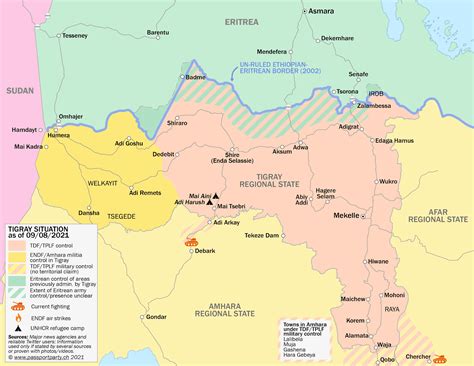 Map Of Control In Ethiopias Tigray Conflict