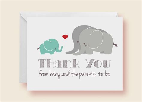 Sweet thank you note wording examples for writing baby shower thank you cards. Buy Hand Crafted Gender Neutral Elephant Baby Shower Thank ...