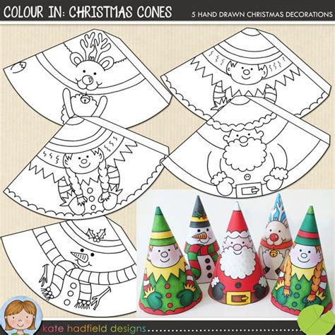 Colour In Christmas Cones Christmas Cones Christmas Crafts