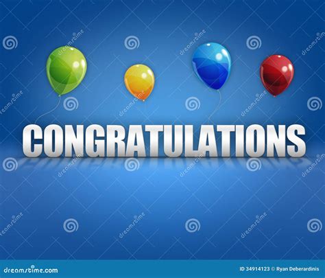 Congratulations Balloons 3d Background Stock Illustration