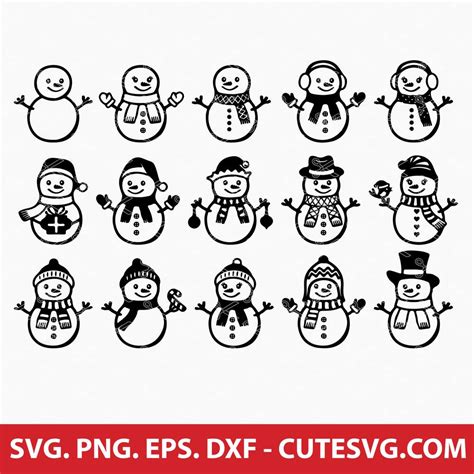 Snowman Svg Bundle Christmas Svg Snowman SVG Snowman Face SVG Cut