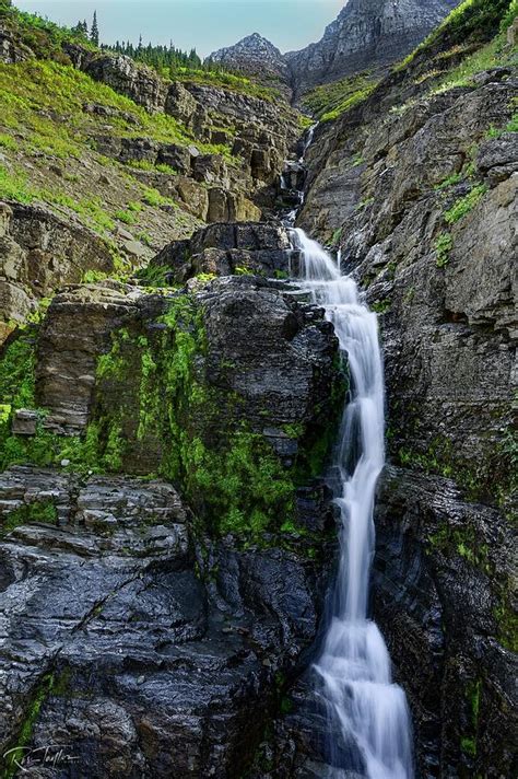 Triple Arches Waterfall Glacier National Park Montana Photograph By