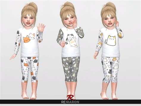 The Sims Resource Cats Pj Sweater For Toddler 01