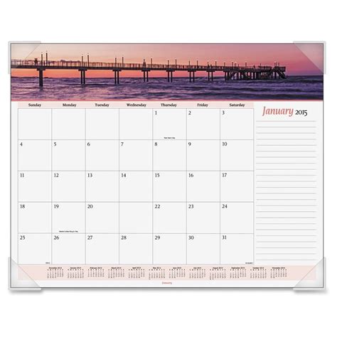 Panoramic Seascape Monthly Desk Pad Calendar 22 X 17 Full Year