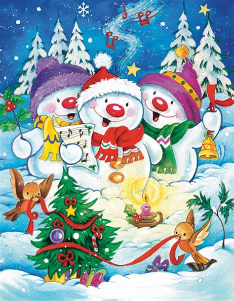 Mini Christmas Puzzles Frosty Caroling 100 Pieces Ceaco Puzzle