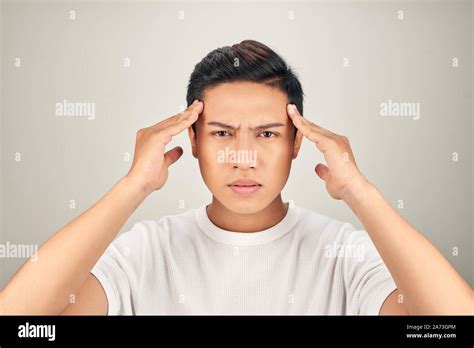 People Stress Tension And Migraine Concept Upset Unhappy Young Man