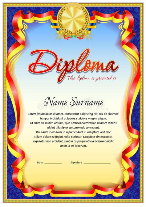 Diploma Design Template Stock Vector Illustration Of Fame 74656777