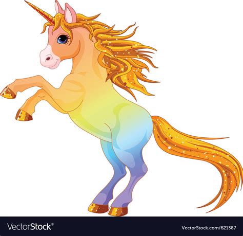 Cartoon Rainbow Colored Unicorn Royalty Free Vector Image