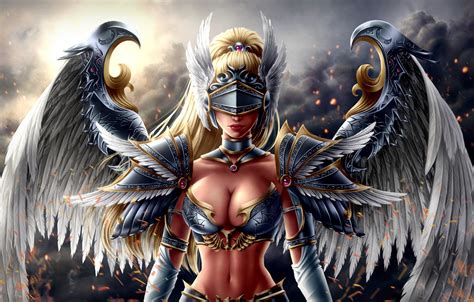 Wallpaper Girl Armor Girl Warrior Helmet Wings