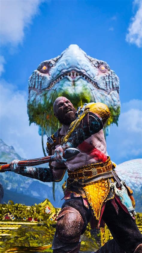 Kratos And The World Serpent Kratos God Of War Guerreiro Espartano