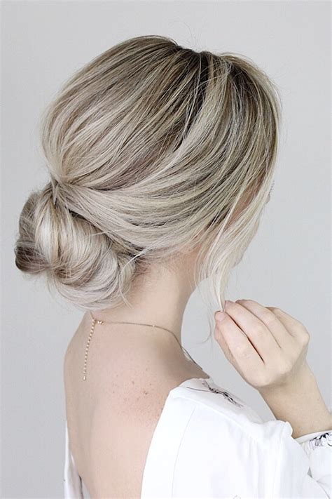 Messy top knot for short hair we love this short hair creation by natalia. Simple Bun Hair Tutorial - Alex Gaboury