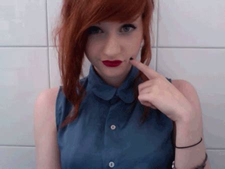 Cute Scene Girl Girl Gifs Redhead Emo Button Downs Checks Collar