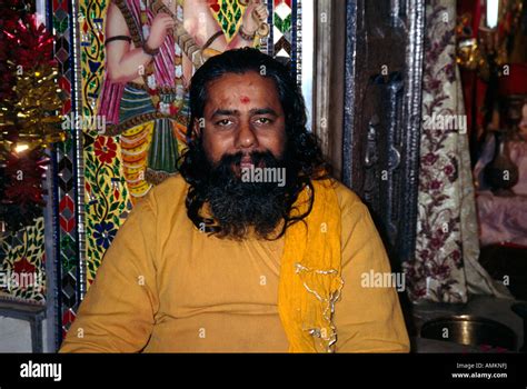 Amritsar India Durgiana Hindu Priest Stock Photo Alamy