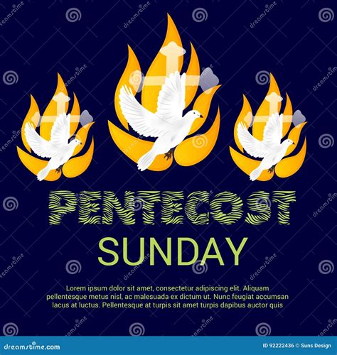 Pentecost Sunday Holy Spirit Banner Vector Illustration