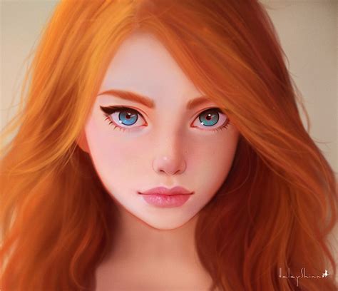 Style Study Hyevin Digital Art Girl Redhead Art Anime Art Girl