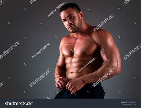 Muscular Sexy Man Naked Torso Undressed Stock Photo 1838987632