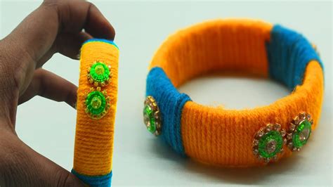 Diy Ideas How To Make Bangles At Home Woolen Crafts Youtube