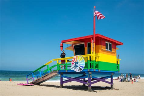 Hermosa Beach Pride Lifeguard Tower A Permanent Fixture On The Sand