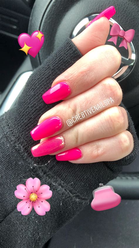 Hot Pink Coffin Nails 23 Neon Pink Nails And Ideas For The Entire