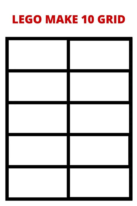 Lego Math Ten Frame Grid Activity For Numeracy Skills