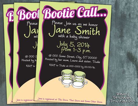 Bootie Call Baby Shower Invitation Digital By Copperboomcreative