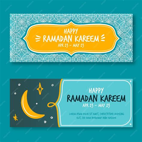 Free Vector Hand Drawn Style Ramadan Banners