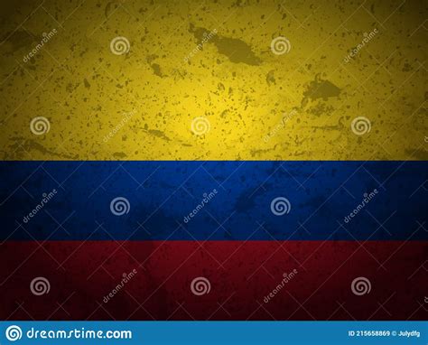 Grunge Colombia Flag Stock Vector Illustration Of Sketch 215658869