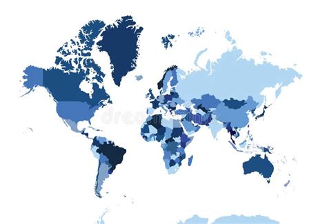 Blue Very Detailed Map Of The Whole World Political Map With All The